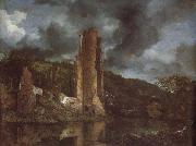 Jacob van Ruisdael Landscape with the Ruins of Egmond Castle at Egmond aan den Hoef Sweden oil painting artist